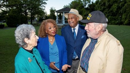 Marge Rogatz, from left, Bernice Sims, the Rev.