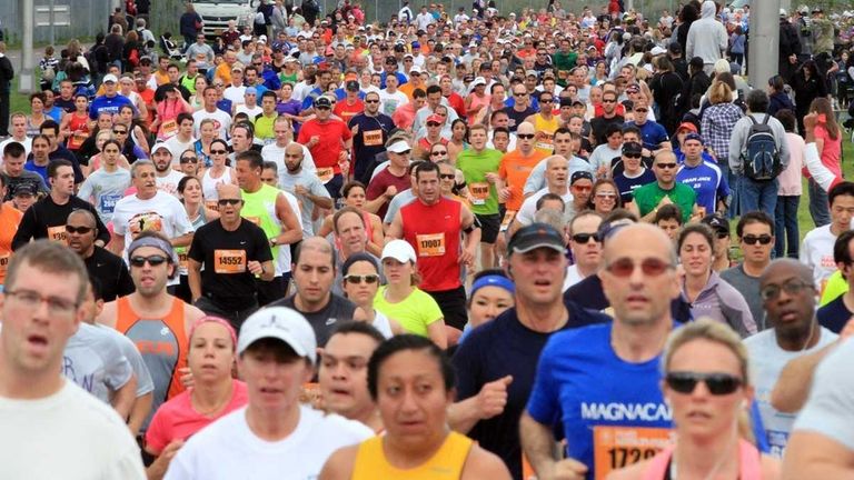 Runners start the 2012 Long Island Marathon in