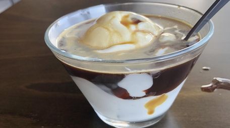 An affogato at Tazzetto, an Italian coffee shop