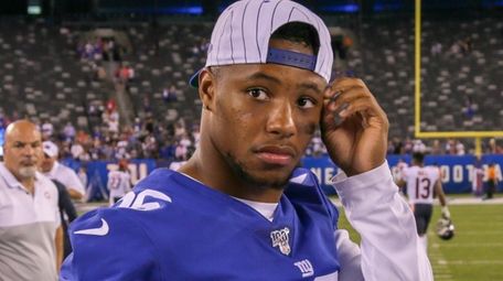 Giants running back Saquon Barkley during a preseason
