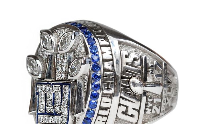 A three-quarter view of the Giants' Super Bowl