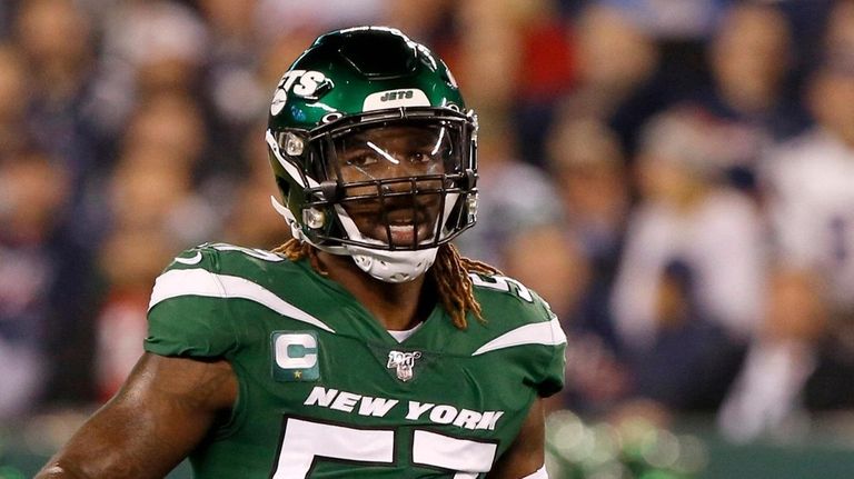 C.J. Mosley #57 of the Jets looks on