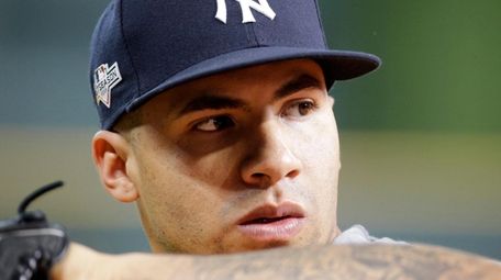 Yankees second baseman Gleyber Torres during batting practice