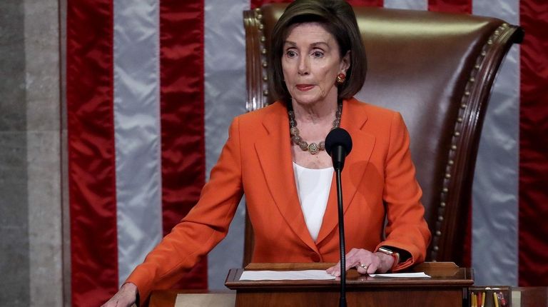 Speaker of the House Nancy Pelosi gavels the