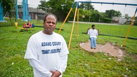Male Timmons stands in Campbell Park in Hempstead,