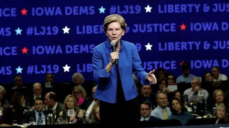 Democratic presidential candidate Sen. Elizabeth Warren speaks during