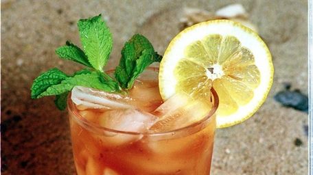 Iced tea with mint and lemon is refreshing