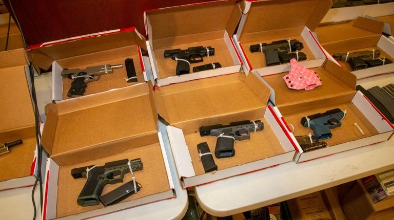 Ghost guns on display on Oct. 5, 2019