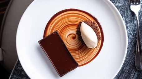 A chocolate caramel tart, one of the recipes