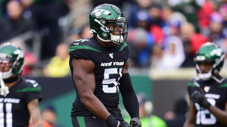 Brandon Copeland of the Jets reacts during the