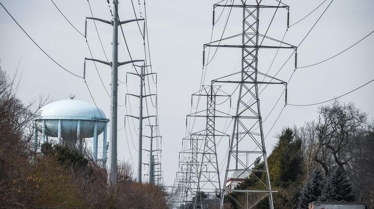 LIPA power lines along Motor Lane in Bethpage