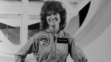 Sally Ride, shown in a NASA portrait, became
