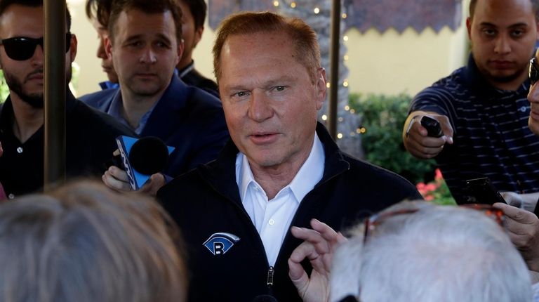 Sports agent Scott Boras speaks to the media