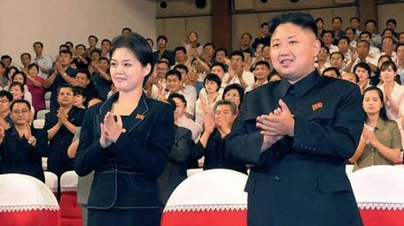 North Korean leader Kim Jong Un, right, and