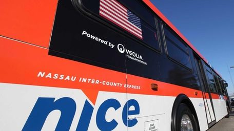 A Nassau Inter-County Express (NICE) bus in Garden