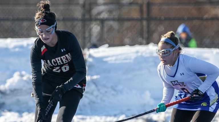 Sachem East's Kristen Shanahan moves the ball upfield