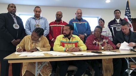 Leaders of the Shinnecock Indian Nation, including trustee