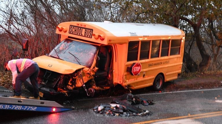 A Sag Harbor School District School Mini bus