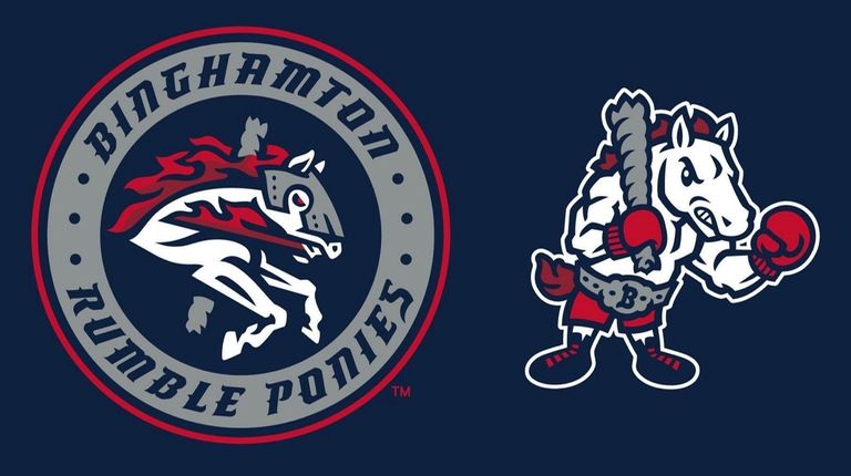 Logos for the Binghamton Rumble Ponies, the identity