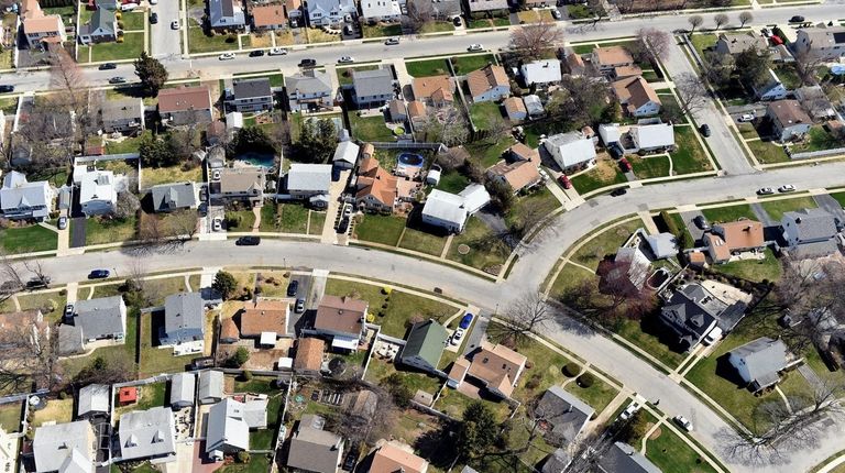 An aerial view of homes in Nassau County.