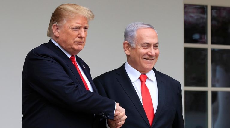 President Donald Trump welcomes visiting Israeli Prime Minister