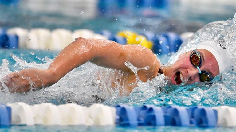 Northport-Commack's Chloe Stepanek swims in a preliminary heat