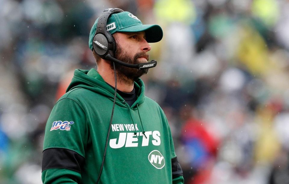 Jets head coach Adam Gase looks on in