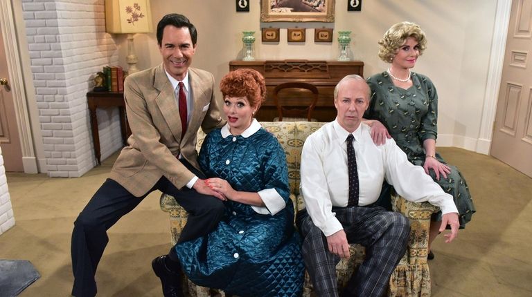 Eric McCormack, left, Debra Messing, Sean Hayes and