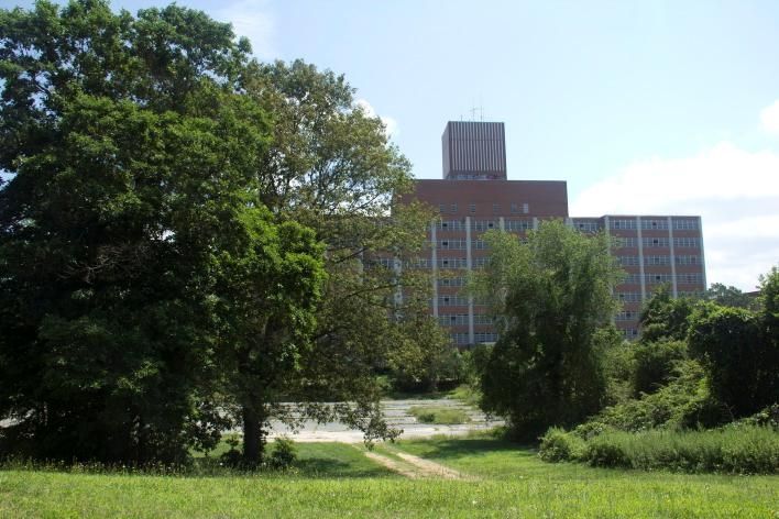 Now: The property surrounding Building 7, the second
