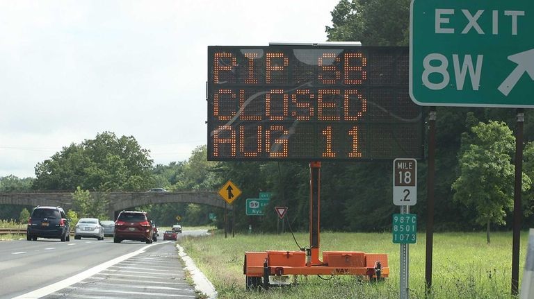Signs along the Palisades Parkway alert motorists that