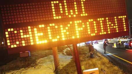 A DWI checkpoint along the Long Island Expressway