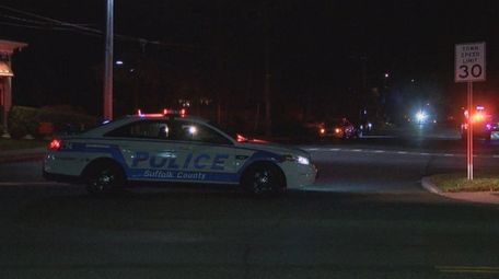 Suffolk County police at the scene of a