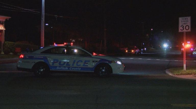 Suffolk County police at the scene of a
