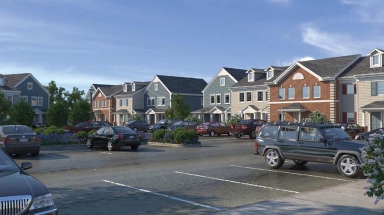 A rendering showing Matinecock Court, a planned 146-unit