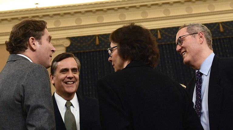 From left, Prof. Noah Feldman, Prof. Pamela Karlan,