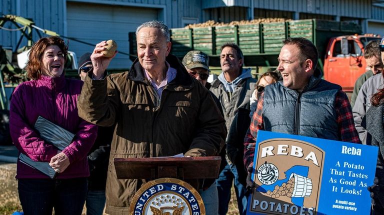 Sen. Chuck Schumer speaks at John Kujawski &