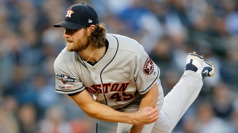 Gerrit Cole of the Houston Astros pitches during