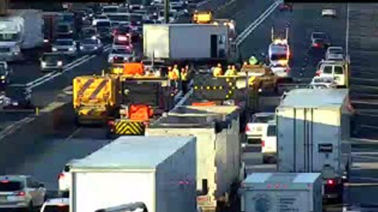 A truck accident caused the closure of all