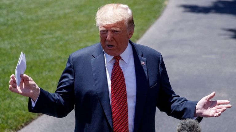 President Trump talks about a page from the