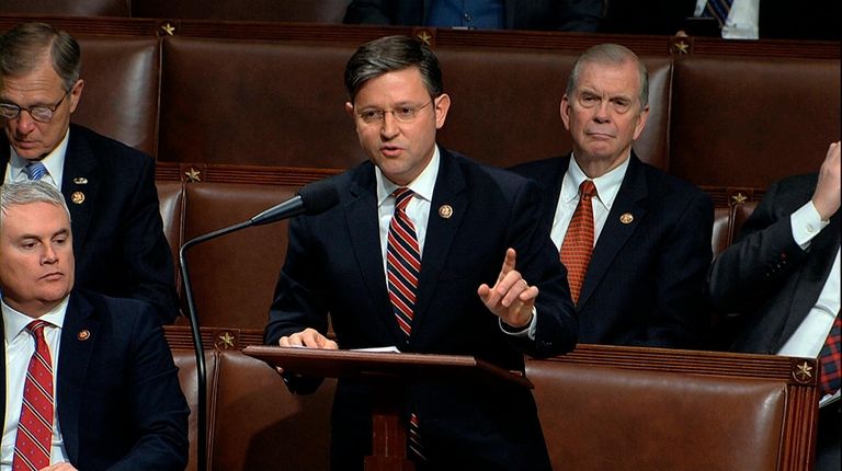Rep. Mike Johnson (R-La.) speaks as the House