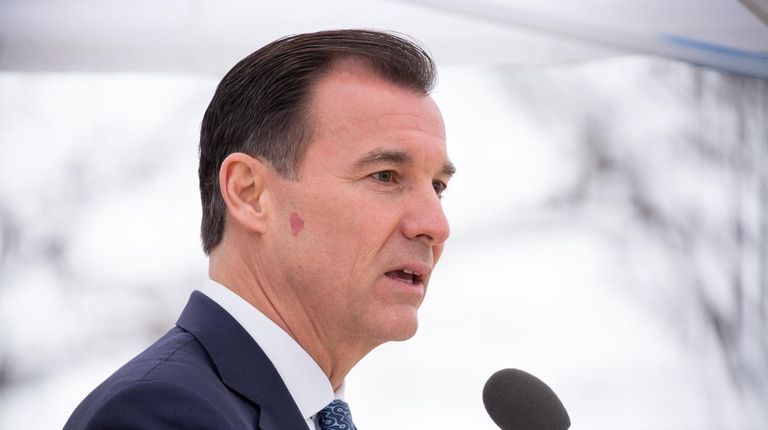 Rep. Tom Suozzi speaks at Village Green Park