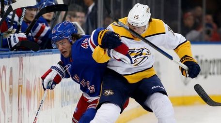 Brendan Lemieux #48 of the Rangers and Craig