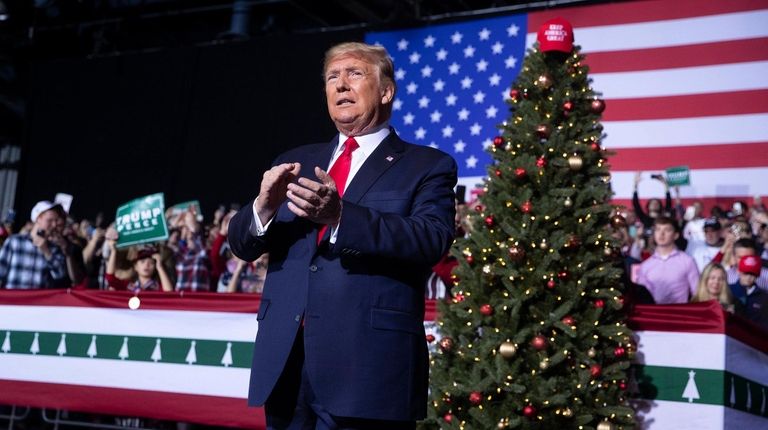 President Donald Trump at his campaign rally Wednesday