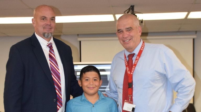 Oliver Rivadeneyra, a fifth-grader at Ruth C. Kinney
