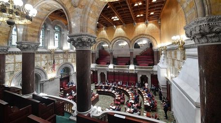Members of the New York state Senate discuss