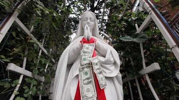 A statue of the Virgin Mary at last