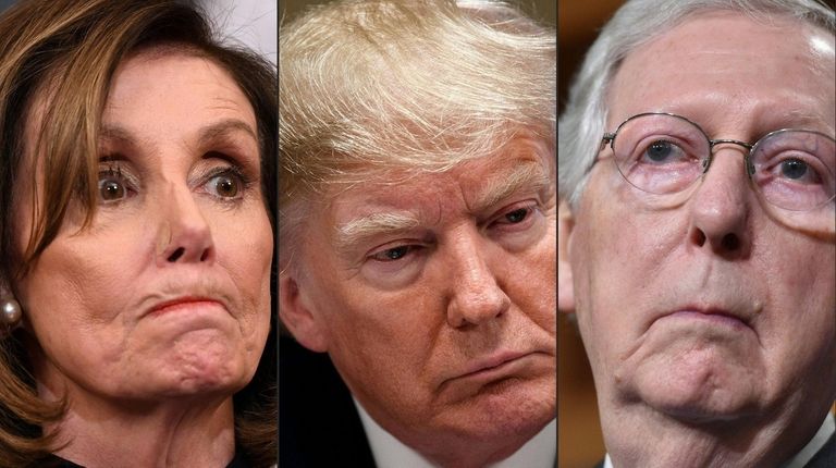 From left: House Speaker Nancy Pelosi (D-California), President