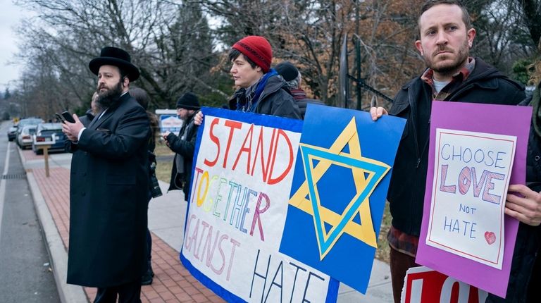 Neighbors gather to show their support of the