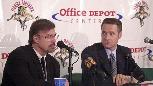 Florida Panthers General Manager Rick Dudley, left, and