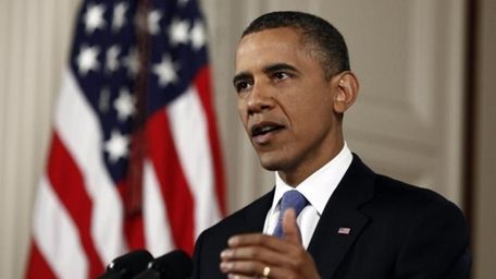 President Barack Obama speaks in the East Room